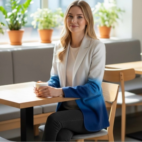 a’la carte Faux Suede Ombré Blazer Size Small - Picture 4 of 9